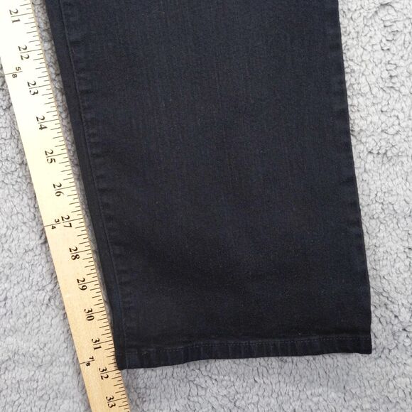 NYDJ Slim Straight Leg Jeans Women 12 Black Made in‎ USA Old Label D49 - Picture 16 of 16